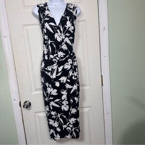 Sleeveless Wrap Tie‎ Jersey Midi Dress Size 14/16